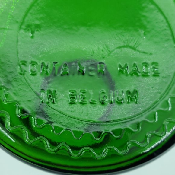 Large Emerald Green Apothecary Jar Bubble Lid Glass Canister Made in Belgium - Picture 7 of 7
